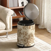 Moderner 14L-Abfalleimer aus Edelstahl und Leder, Farbe: Grau, Kapazität: 28x37CM