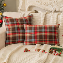 Weihnachtliches Karo Kissenbezug – Schottischer Tartan – 60x60cm