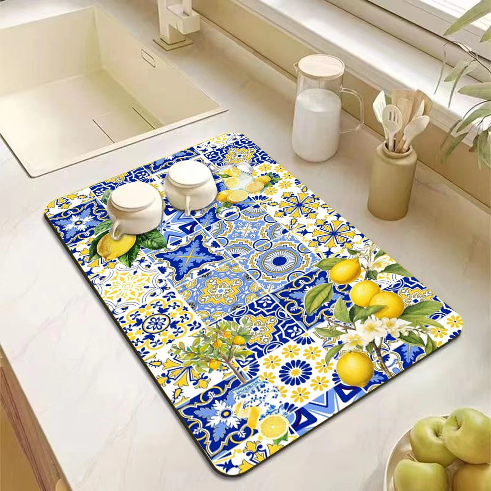 moderne Geschirrabtropfmatte aus mehrfarbigem Gummi 40x60 cm für die Küche