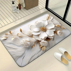 Badezimmermatte – Modernes Suede Blumenmuster