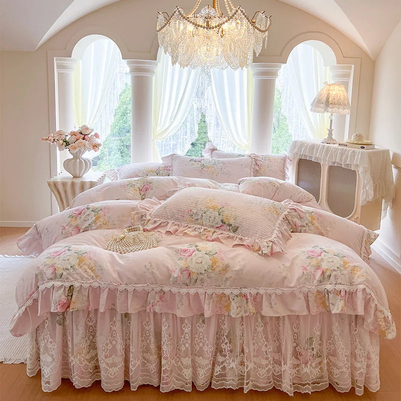 Baumwoll-Bettwäsche – Koreanischer Prinzessinnenstil – Verschiedene Grössen