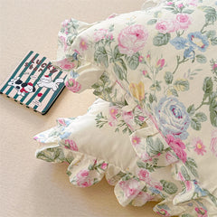 Baumwoll-Kissenbezüge - Blumenmotiv - 48x74cm Set