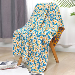 Baumwoll-Musselin-Badetuch – Blumen-Jacquard – 80x160cm