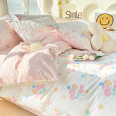 Baumwollbettwäsche mit blumigem Design - 1.8 m, 4-teiliges Set