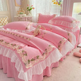Bettwäsche-Set aus 100% Polyester in verschiedenen Farben für 1.5 m, 1.8 m oder 2.0 m Bett