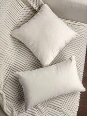 Blattbestickter Kissenbezug – Leinwanddesign – 50cm