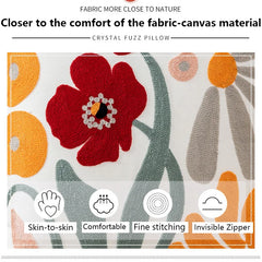 Boho Kissenbezug – Florale Baumwolle – 450mm x 450mm