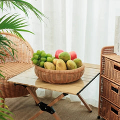 Boho Stil Rattan Tablett – Gewebte Struktur PP