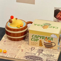 Capybara Tasse – Keramik Cartoon mit Deckel – 400-500ml