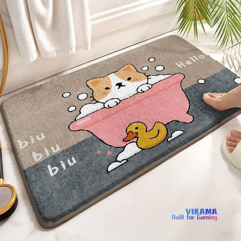 Moderner roter Badezimmerteppich, rutschfest, Imitat-Kaschmir, 80x120 cm