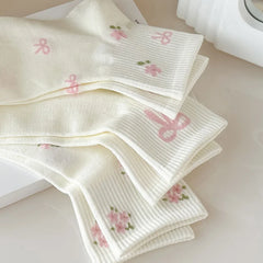 Casual Socken mit Schleifenmuster – Süss & Atmungsaktiv