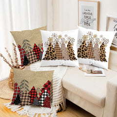 Rotes Weihnachtbaum-Dekokissen aus Polyester, 45x45 cm, für Wohnzimmer