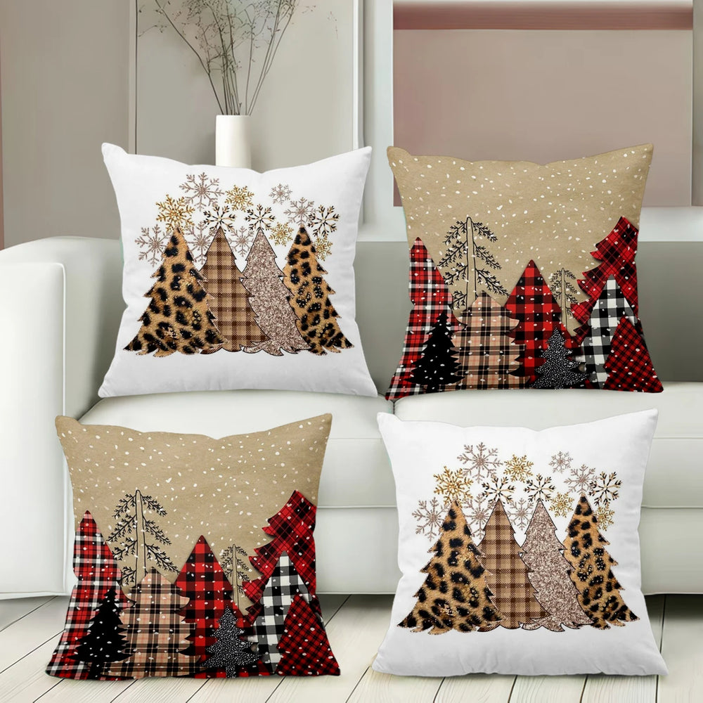 Weihnachtsbaum Zierkissen aus Polyester, Grösse 45x45 cm, Farbe rot