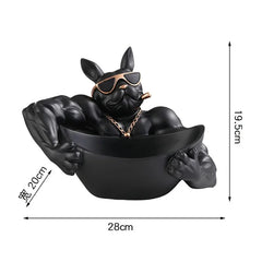 Coole Hundefigur - Harz Aufbewahrungsbox - 19.5x21.8x21cm