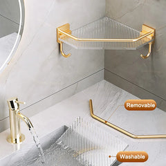 Eckduschablage – Gold Acryl – Ohne Bohren