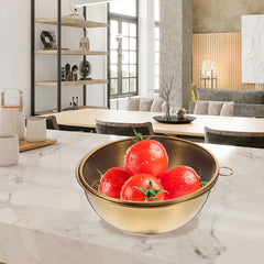 Edelstahl-Sieb – Goldenes Design – 18X18X9CM