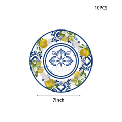 Einweggeschirr Set – Porzellan Design – 90PCS