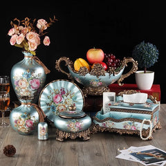 Weisses Keramik Vasen-Set im europäischen Stil für Wohnzimmer