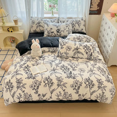 mehrfarbiger Fleece-Bettbezug aus Polyester im modernen Stil, Grösse 200x230 cm