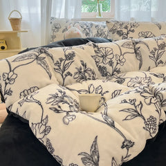 Moderner mehrfarbiger Fleece-Bettbezug aus Polyester für Schlafzimmer 200x230cm