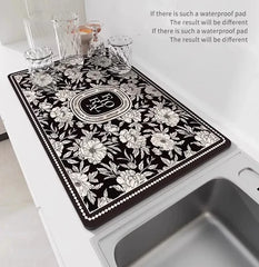 Absorbierende, mehrfarbige Diatomeen-Abtropfmatte, Grösse: 30x40cm, klassischer Stil