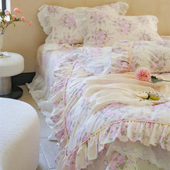 Florale Baumwoll-Bettwäsche – Französischer Landhausstil, King/Queen