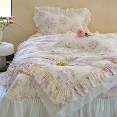 Florale Baumwoll-Bettwäsche – Französischer Landhausstil, King/Queen