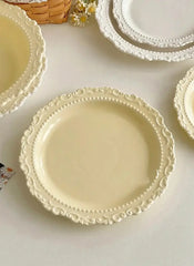 Französischer Keramikteller – Zuhause Café Floral