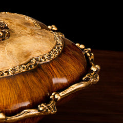 transparente europäische Früchteschale aus Harz mit Deckel 30xH22 cm