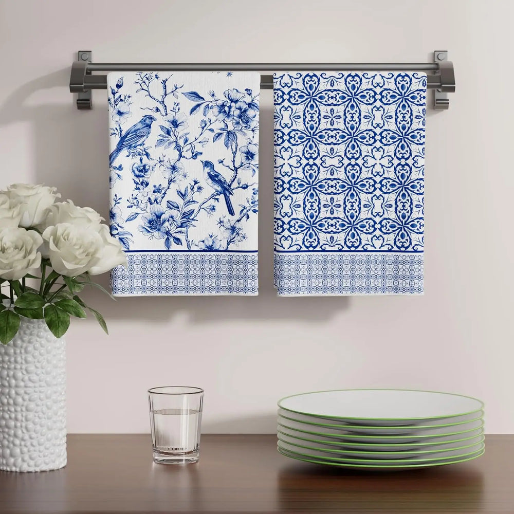 Geschirrtücher – Porzellan-Stil – 40x60cm, 2er Set