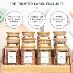 Glas-Gewürzgläser – Bambus Luftdicht – 12-teiliges Set