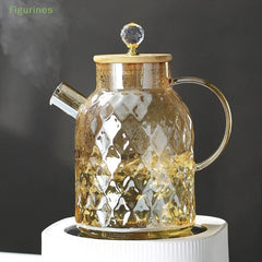 Glas Teekessel – Bambusdeckel & Filter – 1.0L