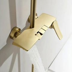 Gold-Duschsystem – Messing-Design – Höhenverstellbar