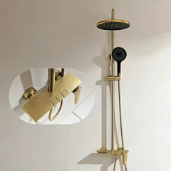 Gold-Duschsystem – Messing-Design – Höhenverstellbar