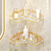 Goldene Badezimmerregale – Edelstahl – Wandmontage