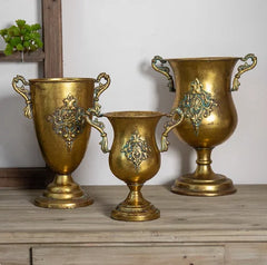 goldene vintage eisen-vase im europäischen stil für wohnzimmer