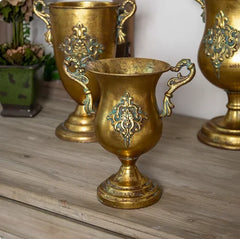 goldene vintage eisen-vase im europäischen stil für wohnzimmer