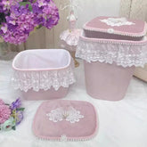 Grosser Aufbewahrungskorb – Rosa Spitzen Design – Mädchenzimmer