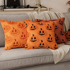 Halloween Kürbis Kissenbezug – Faux Wolle – 45x45CM