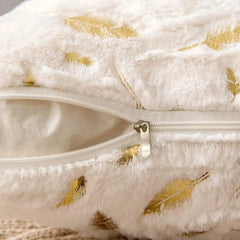 Weihnachtskissenbezüge – Kunstpelz Goldverzierung – 42x42cm