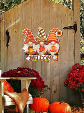 Herbst-Gnom-Willkommensschild - Rustikales Holz - Bauernhausdekor