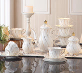 Kaffeeset aus Knochenporzellan mit europäischem Design, Komplettset