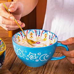 Keramik Frühstücksbecher – Boho – Grosse Kapazität