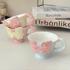 Keramik Kaffeetasse – Handbemaltes Schleifen-Design – 180ml