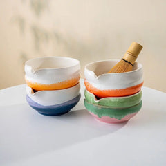 Keramik Matcha Schale – Handgefertigtes Design mit Ausguss