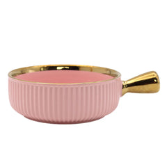 Keramik Obstschale - Goldene Einlage - Mit Griff