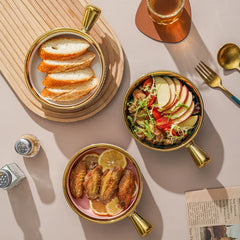 Keramikschale – Modernes Bone China mit Goldrand