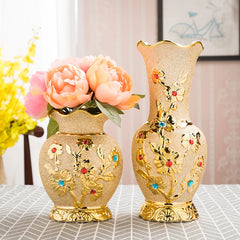 Goldene Keramikvase im europäischen Design aus hochwertiger Keramik