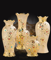 Goldene Keramikvase im europäischen Design, ideal für dekoration