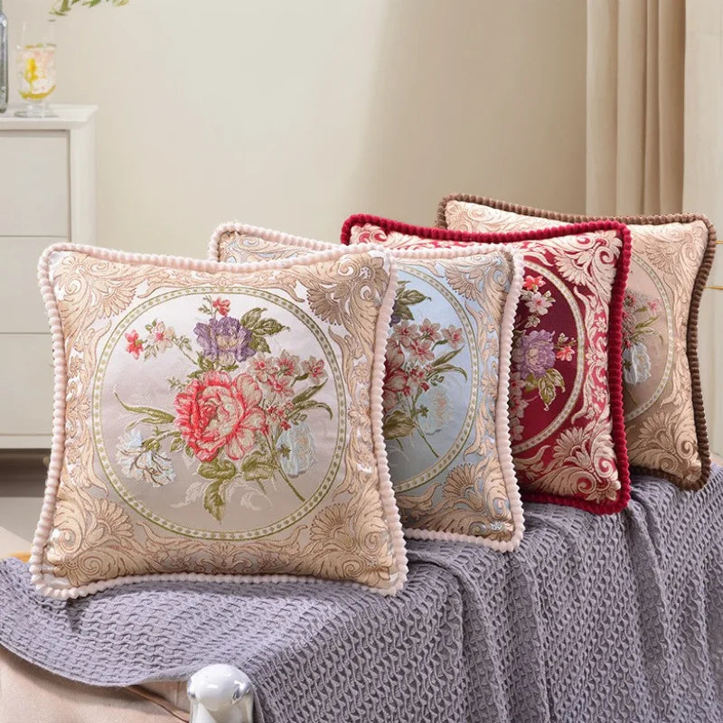 Kissenbezug – Jacquard Floral – 48x48cm